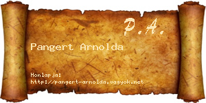 Pangert Arnolda névjegykártya